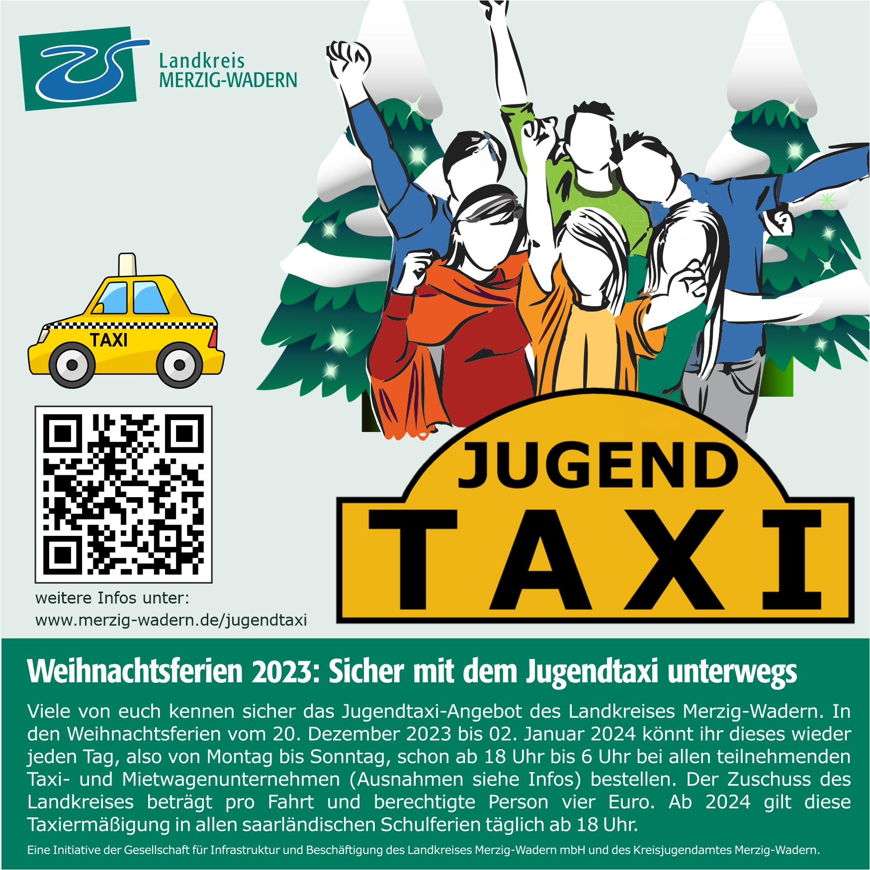 Jugendtaxi in den Weihnachtsferien