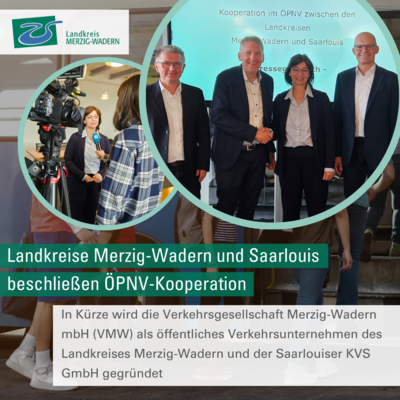 Landkreise Merzig-Wadern und Saarlouis beschlie&szlig;en  &Ouml;PNV-Kooperation