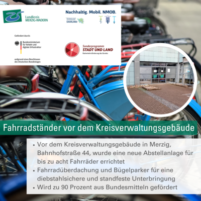 Neue Abstellanlage f&uuml;r Fahrr&auml;der vor dem Kreisverwaltungsgeb&auml;ude