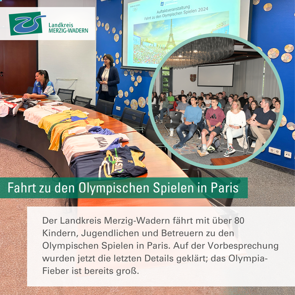 Am 27. Juli f&auml;hrt der Landkreis Merzig-Wadern mit Jugendlichen zu den Olympischen Spielen in Paris