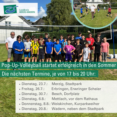Pop-Up-Volleyball startet erfolgreich in den Sommer