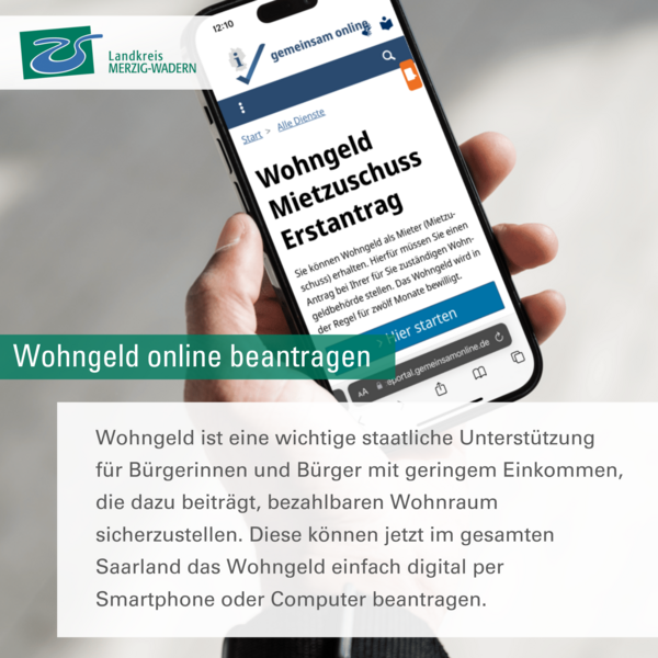 Wohngeld kann jetzt online beantragt werden