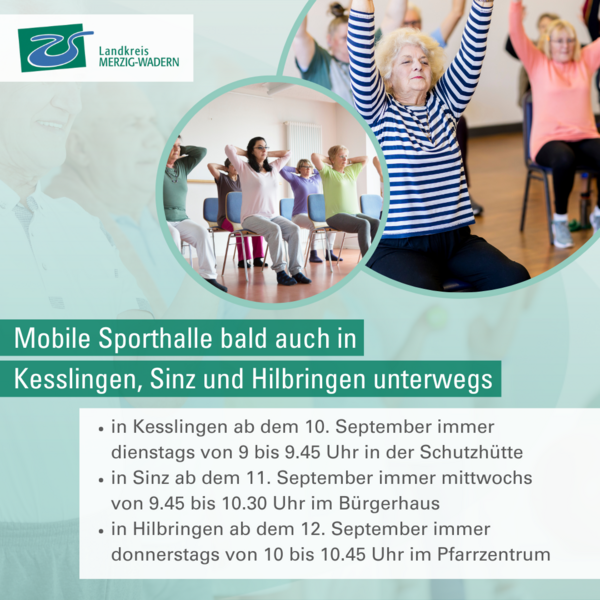 Mobile Sporthalle des Landkreises Merzig-Wadern jetzt auch in Kesslingen, Sinz und Hilbringen unterwegs