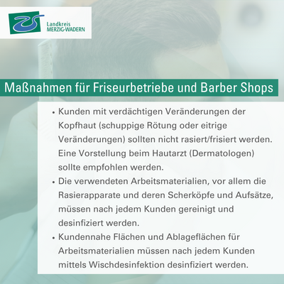 Hygiene-Richtlinien f&uuml;r Friseurbetriebe und Barber Shops