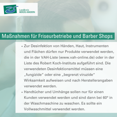Hygiene-Richtlinien f&uuml;r Friseurbetriebe und Barber Shops