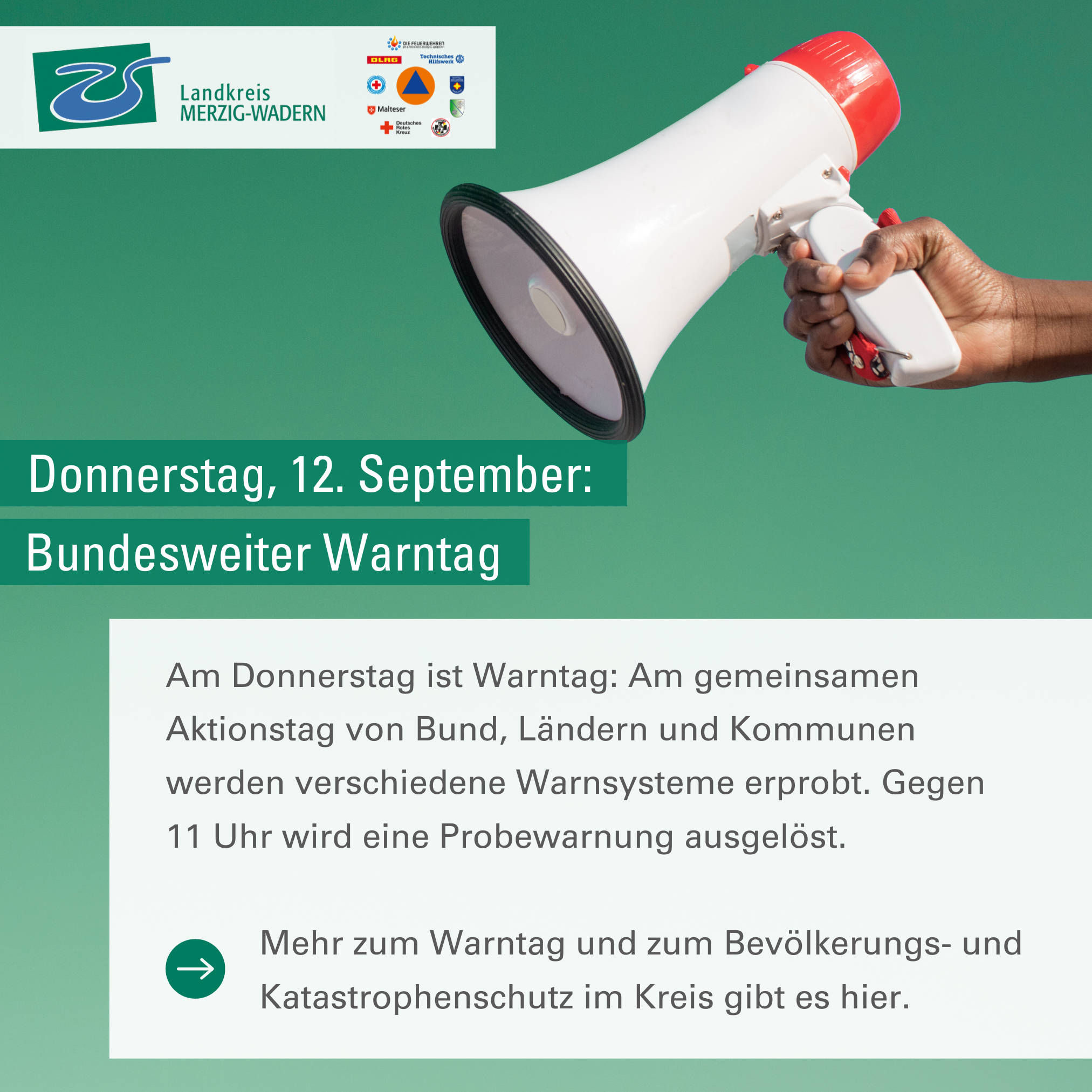 Warntag im Landkreis Merzig-Wadern am 12. September
