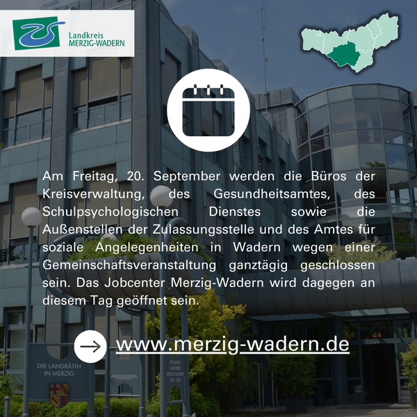 Die Kreisverwaltung ist am 20. September ganzt&auml;gig geschlossen