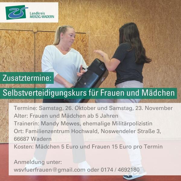 Zusatztermine Selbstverteidigung