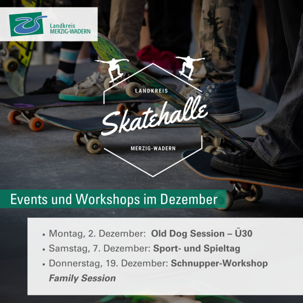Events und Workshops der Skatehalle im Dezember
