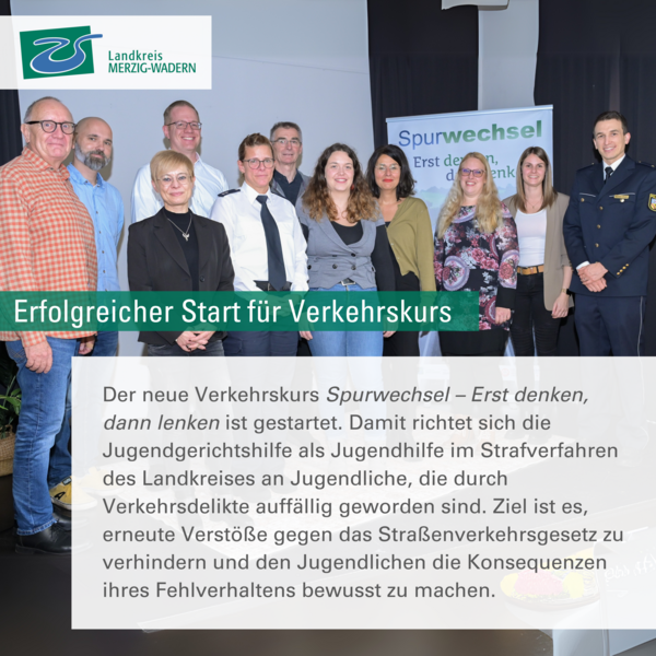 Erfolgreicher Start f&uuml;r Verkehrskurs &raquo;Spurwechsel - Erst denken, dann lenken&laquo; im Landkreis Merzig-Wadern
