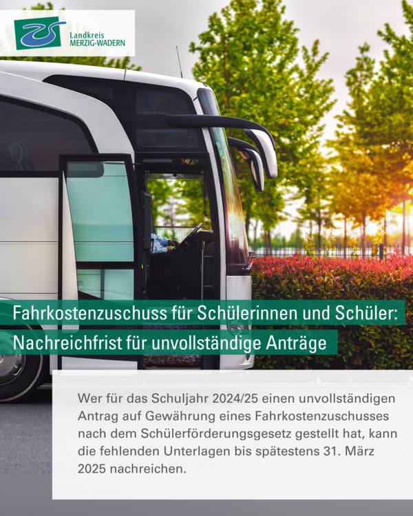 Fahrkostenzuschuss Fristverl&auml;ngerung