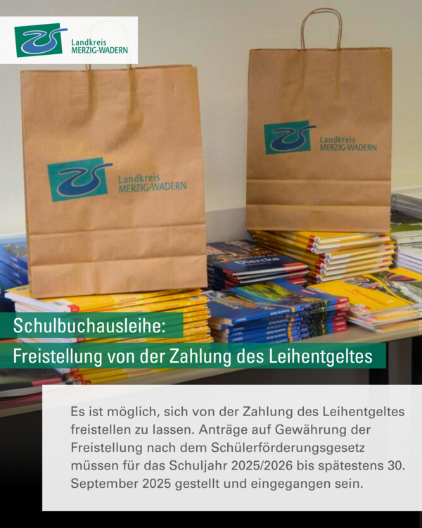 Schulbuchausleihe Freistellung 2025