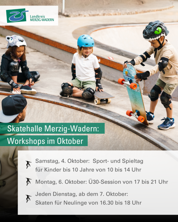 Workshops in der Skatehalle Merzig-Wadern im Oktober