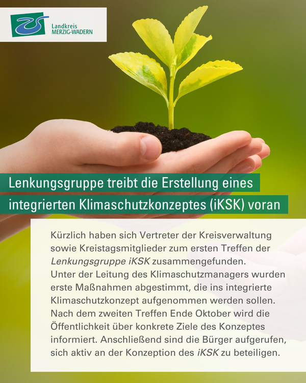 Lenkungsgruppe treibt die Erstellung eines integrierten Klimaschutzkonzeptes (iKSK) f&uuml;r den Landkreis Merzig-Wadern voran