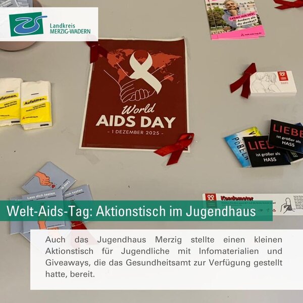 Welt-Aids-Tag 2025: Aktionstisch im Jugendhaus Merzig