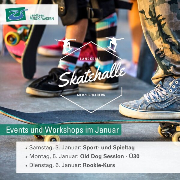 Workshops Skatehalle im Januar