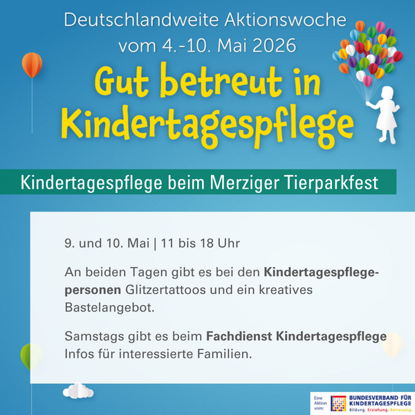 Aktionswoche Kindertagespflege: Mitmachangebote und Beratung am Merziger Tierparkfest