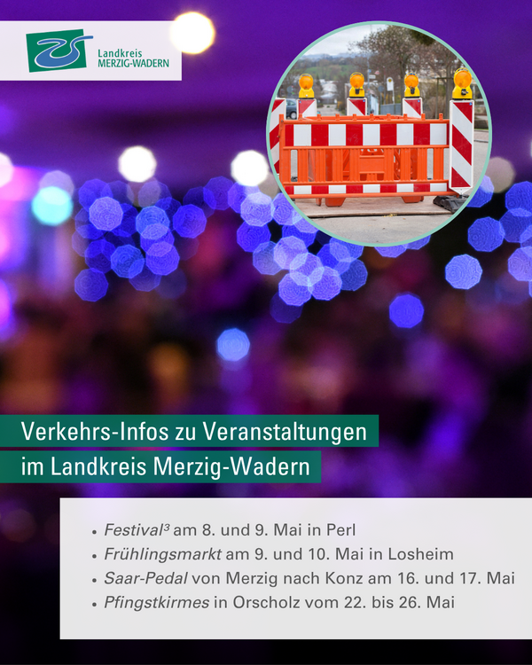 Verkehrs-Informationen zu Veranstaltungen im Landkreis Merzig-Wadern