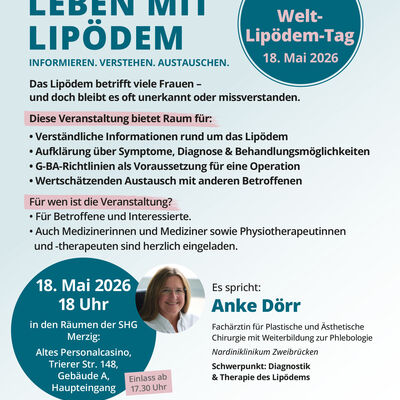 Informations-Abend zum Welt-Lip&ouml;dem-Tag: Aufkl&auml;rung, Austausch und Unterst&uuml;tzung f&uuml;r Betroffene