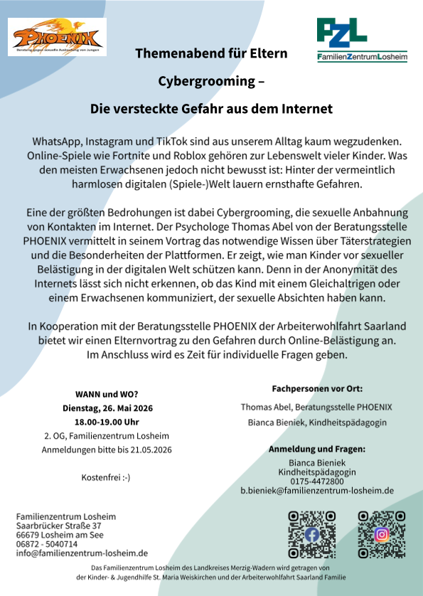 Themenabend f&uuml;r Eltern - Cybergrooming