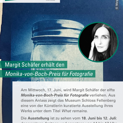 Margit Sch&auml;fer erh&auml;lt den Monika-von-Boch-Preis f&uuml;r Fotografie