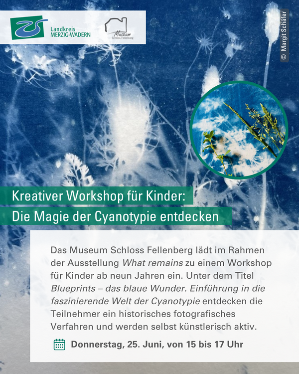 Kreativer Workshop f&uuml;r Kinder: Die Magie der Cyanotypie entdecken im Museum Schloss Fellenberg