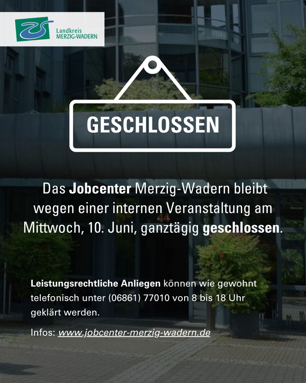 Jobcenter ganzt&auml;gig geschlossen