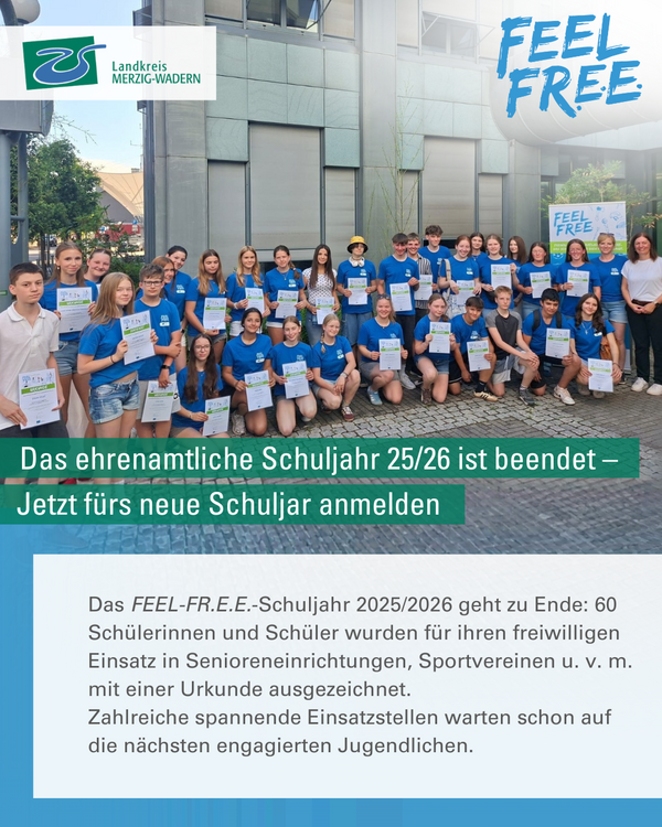 FEEL FR.E.E. feiert erfolgreichen Abschluss des ehrenamtlichen Schuljahres 2025/2026