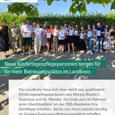Neue Kindertagespflegepersonen 2026