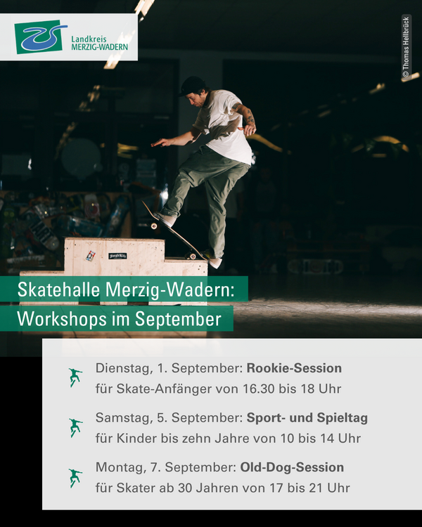 Angebote der Skatehalle im September 