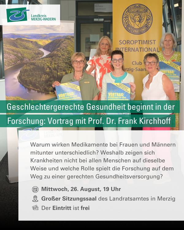 Geschlechtergerechte Gesundheit beginnt in der Forschung: Vortrag von Prof. Dr. Frank Kirchhoff 