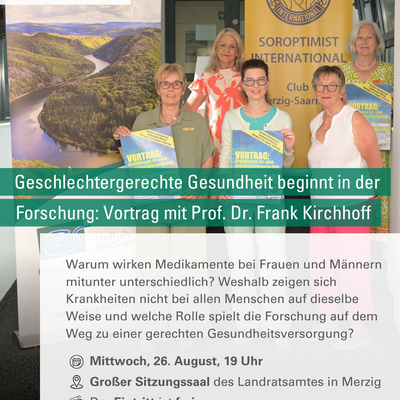 Geschlechtergerechte Gesundheit beginnt in der Forschung: Vortrag von Prof. Dr. Frank Kirchhoff 