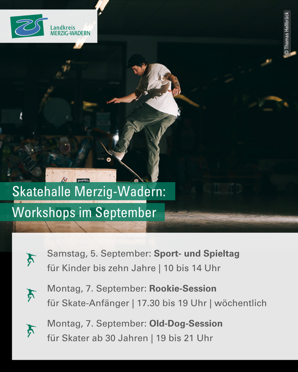 Angebot der Skatehalle im September