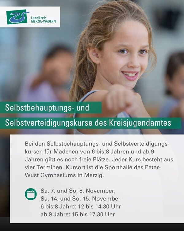 Selbstbehauptungs- und Selbstverteidigungskurse f&uuml;r M&auml;dchen