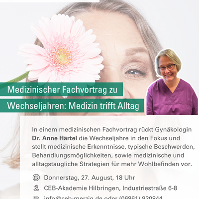Medizinischer Fachvortrag zu Wechseljahren: Medizin trifft Alltag 