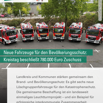 Neue Fahrzeuge f&uuml;r den Bev&ouml;lkerungsschutz