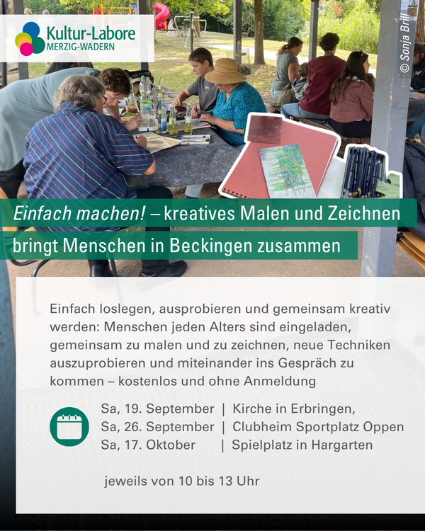 &raquo;Einfach machen!&laquo; - kreatives Malen und Zeichnen bringt Menschen in der Gemeinde Beckingen zusammen