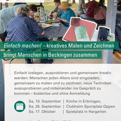 &raquo;Einfach machen!&laquo; - kreatives Malen und Zeichnen bringt Menschen in der Gemeinde Beckingen zusammen