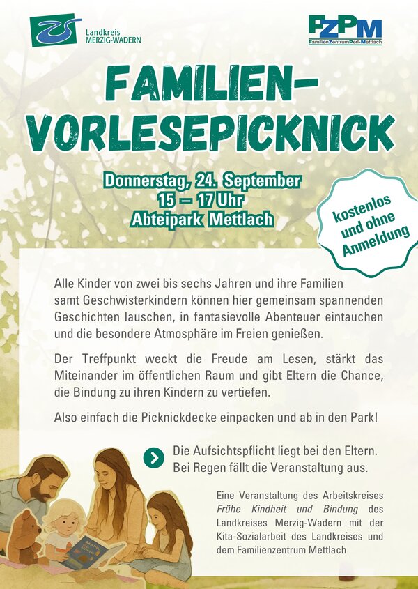 Vorlese-Picknick im Mettlacher Abteipark