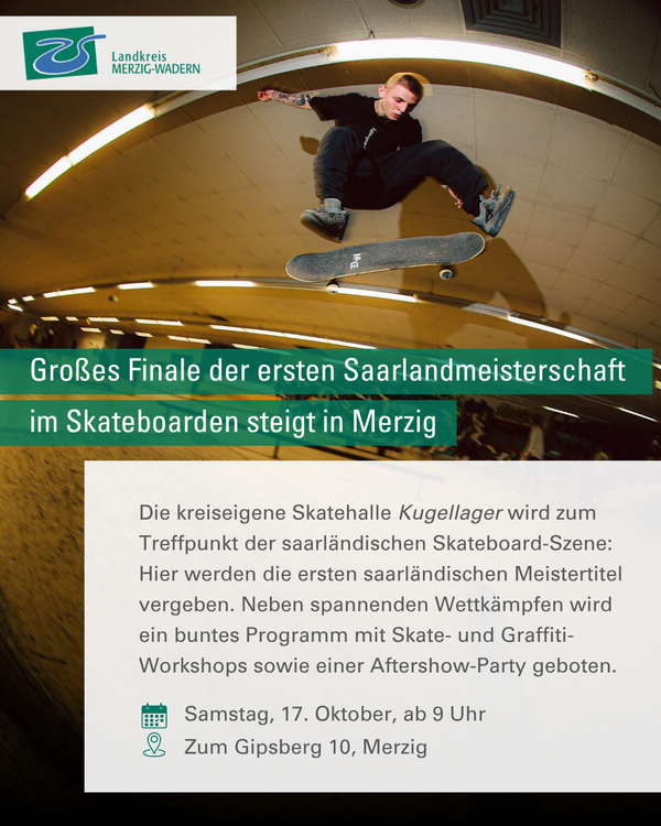 Gro&szlig;es Finale der ersten Saarlandmeisterschaft im Skateboarden in Merzig
