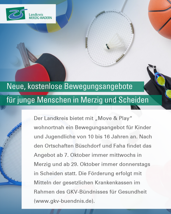 Move & Play - Kostenlose Sportangebote f&uuml;r junge Menschen