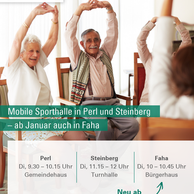 Mobile Sporthalle in Perl, Steinberg und Faha