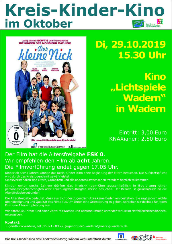 Plakat Der kleine Nick Wadern-Oktober_2019