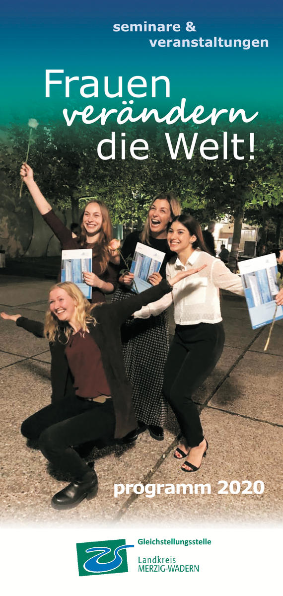 Titelblatt des Frauenprogramms 2020 der Gleichstellungsstelle des Landkreises Merzig-Wadern.