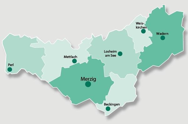 Karte Landkreis Merzig-Wadern