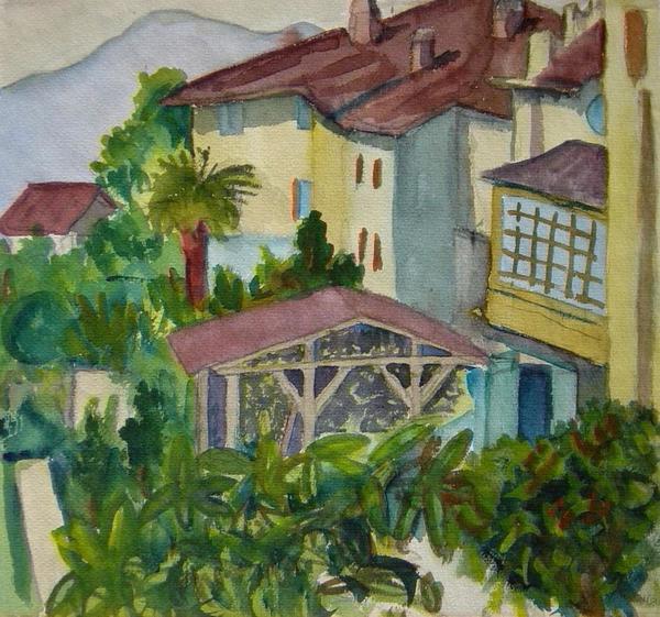 Hermann Hesse - Blick von Klingsors Balkon, 22.06.1930, Aquarell; &copy;Hermann Hesse Editionsarchiv: Dr. Volker Michels, Offenbach